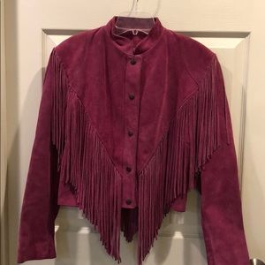 Lariat Leathers Purple Fringed Western Jacket